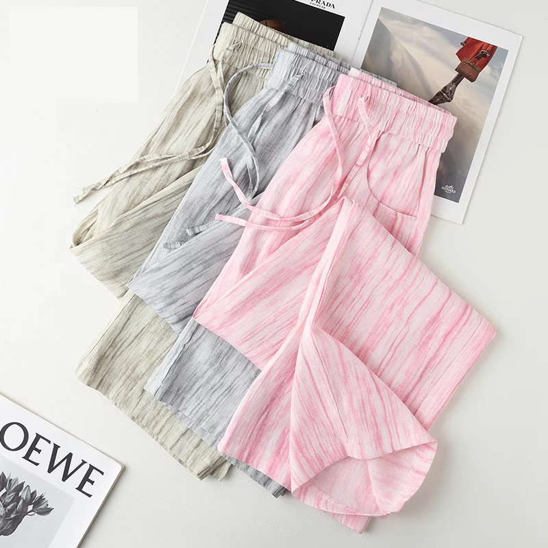 Tie-Dye Ice Silk Cotton Linen  - Linen Pant Wide avaliação e preço