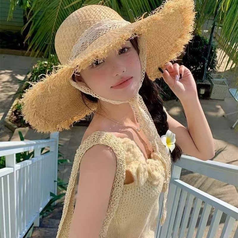 Women Raffia Straw Sun Hat Wid - Hat Floppy Wide avaliação e preço