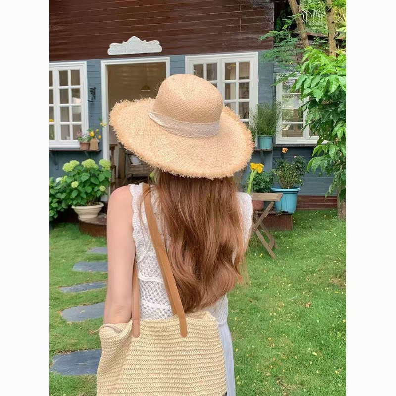 Women Raffia Straw Sun Hat Wid - Hat Floppy Wide avaliação e preço