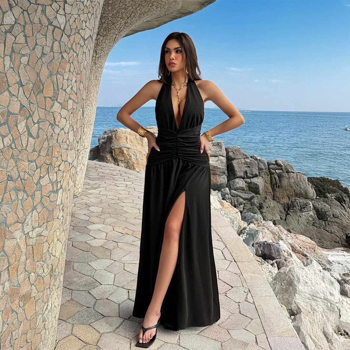 Women's Dress 2 Colors Halter  - Maxi Dress Halter avaliação e preço
