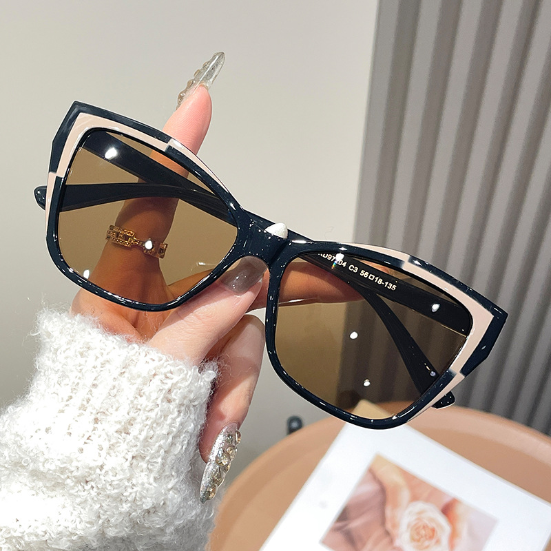 Women Color Block Cat Eye Eyeg - Sunglasses Cat Eye avaliação e preço