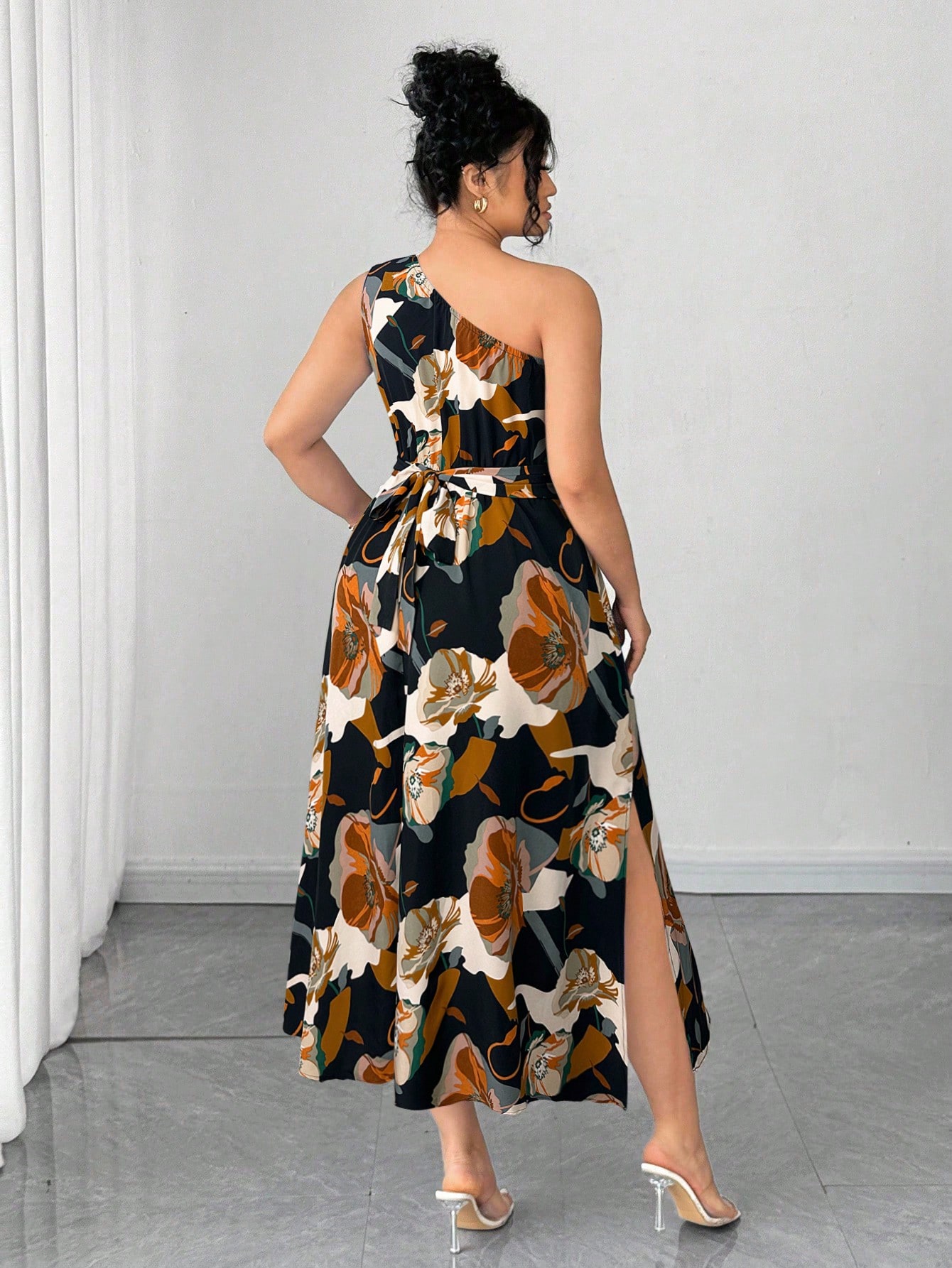 Asymmetrical One-Shoulder Flor - Midi Skirt Floral avaliação e preço