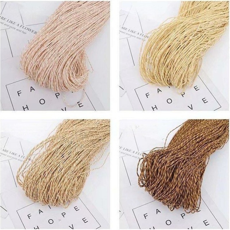 200g 2ply Cotton Raffia Yarn f - Crochet Bag Raffia avaliação e preço