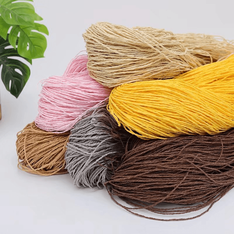 200g 2ply Cotton Raffia Yarn f - Crochet Bag Raffia avaliação e preço