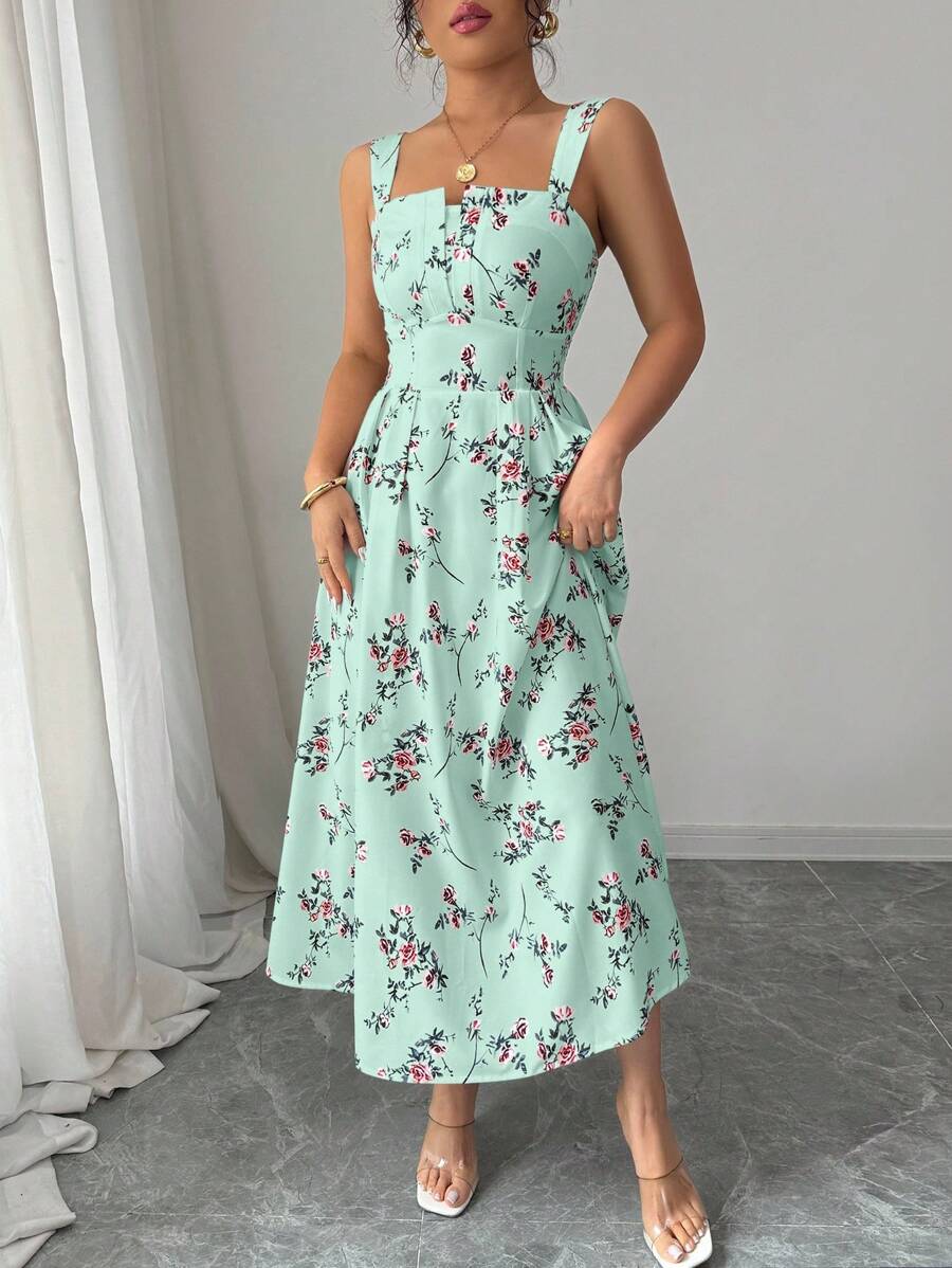 Mint Green Floral Midi Dress W - Midi Skirt Floral avaliação e preço