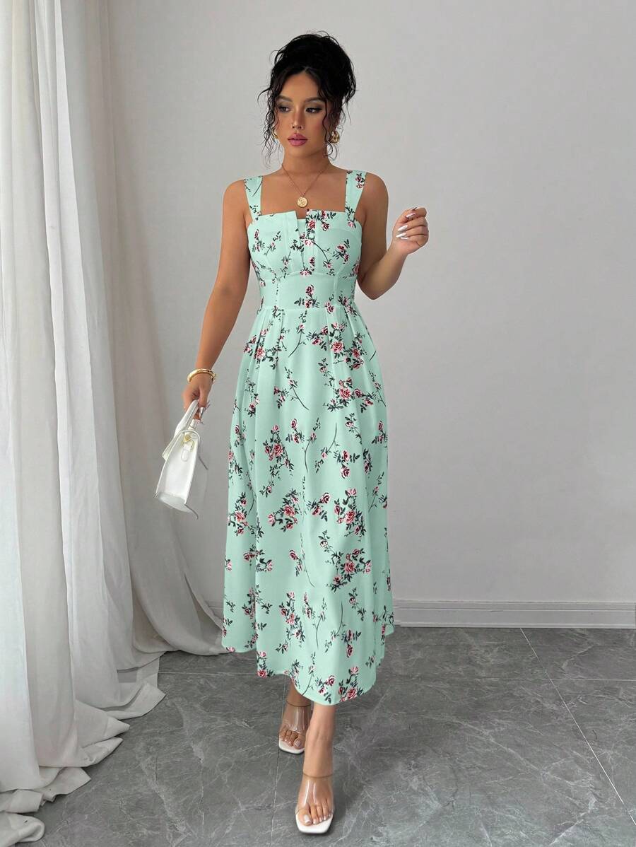 Mint Green Floral Midi Dress W - Midi Skirt Floral avaliação e preço