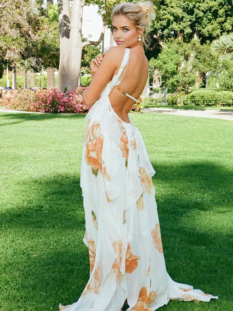 Boho Floral Maternity Photosho - Maxi Dress Halter avaliação e preço