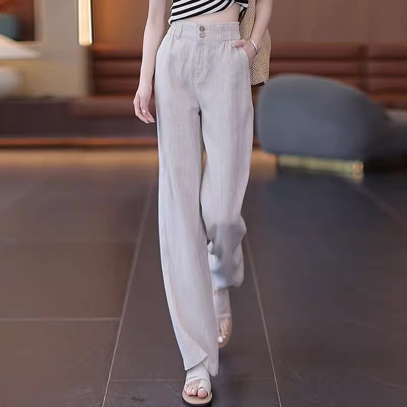 Summer Cool Linen Straight Pan - Linen Pant Wide avaliação e preço