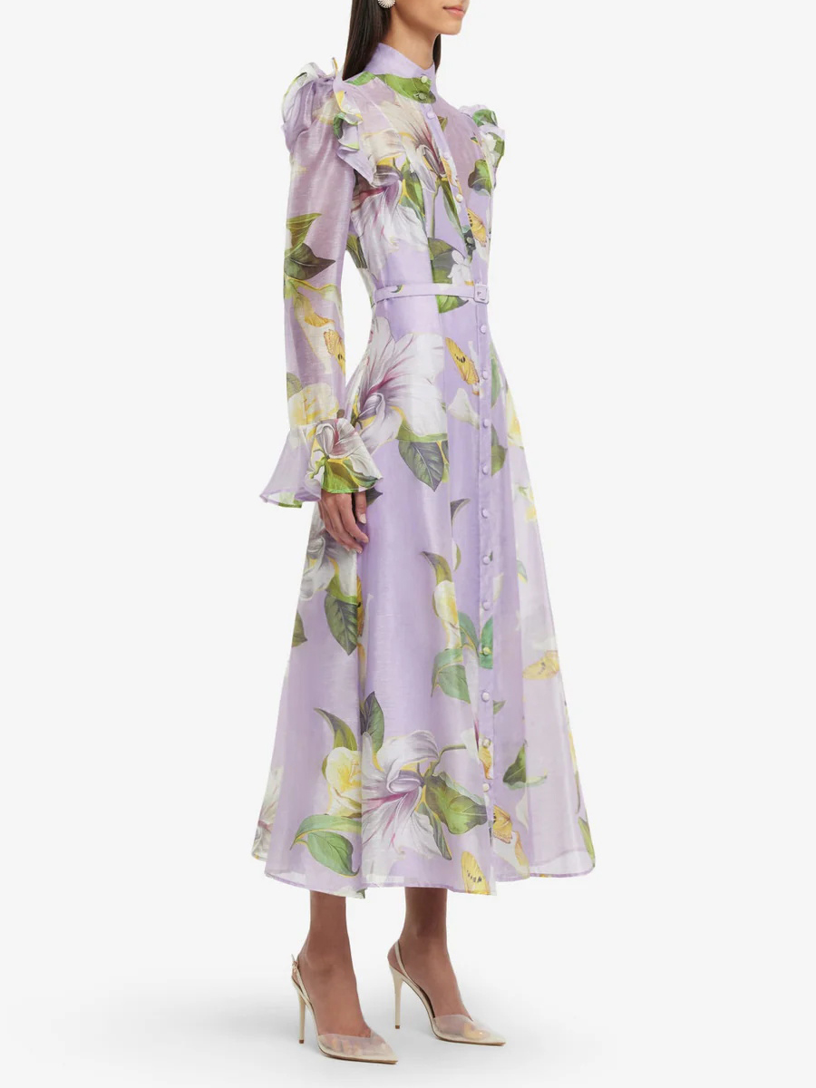 TWOTWINSTYLE Printing Spliced  - Linen Dress Wrap avaliação e preço