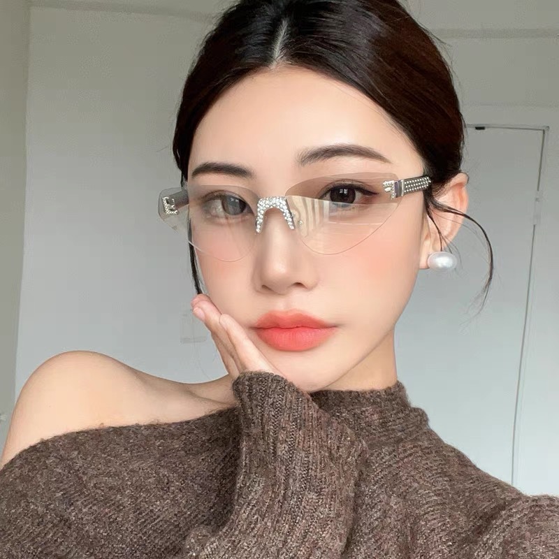 Women's Sexy Cat Eye Rimless R - Sunglasses Cat Eye avaliação e preço