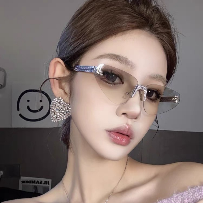 Women's Sexy Cat Eye Rimless R - Sunglasses Cat Eye avaliação e preço