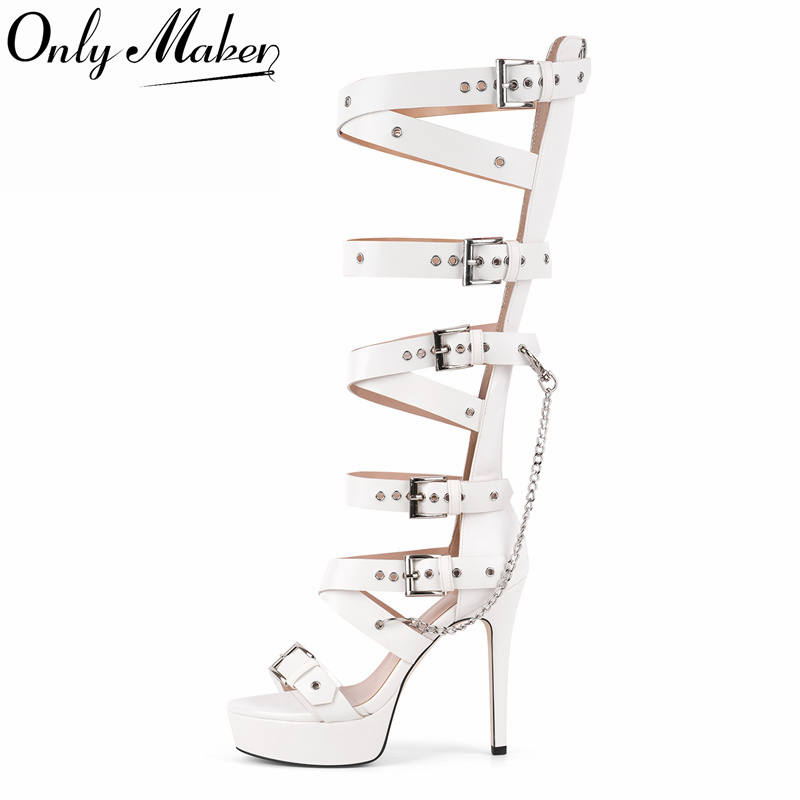 Onlymaker Platform Knee High E - Sandal Strappy Heeled avaliação e preço