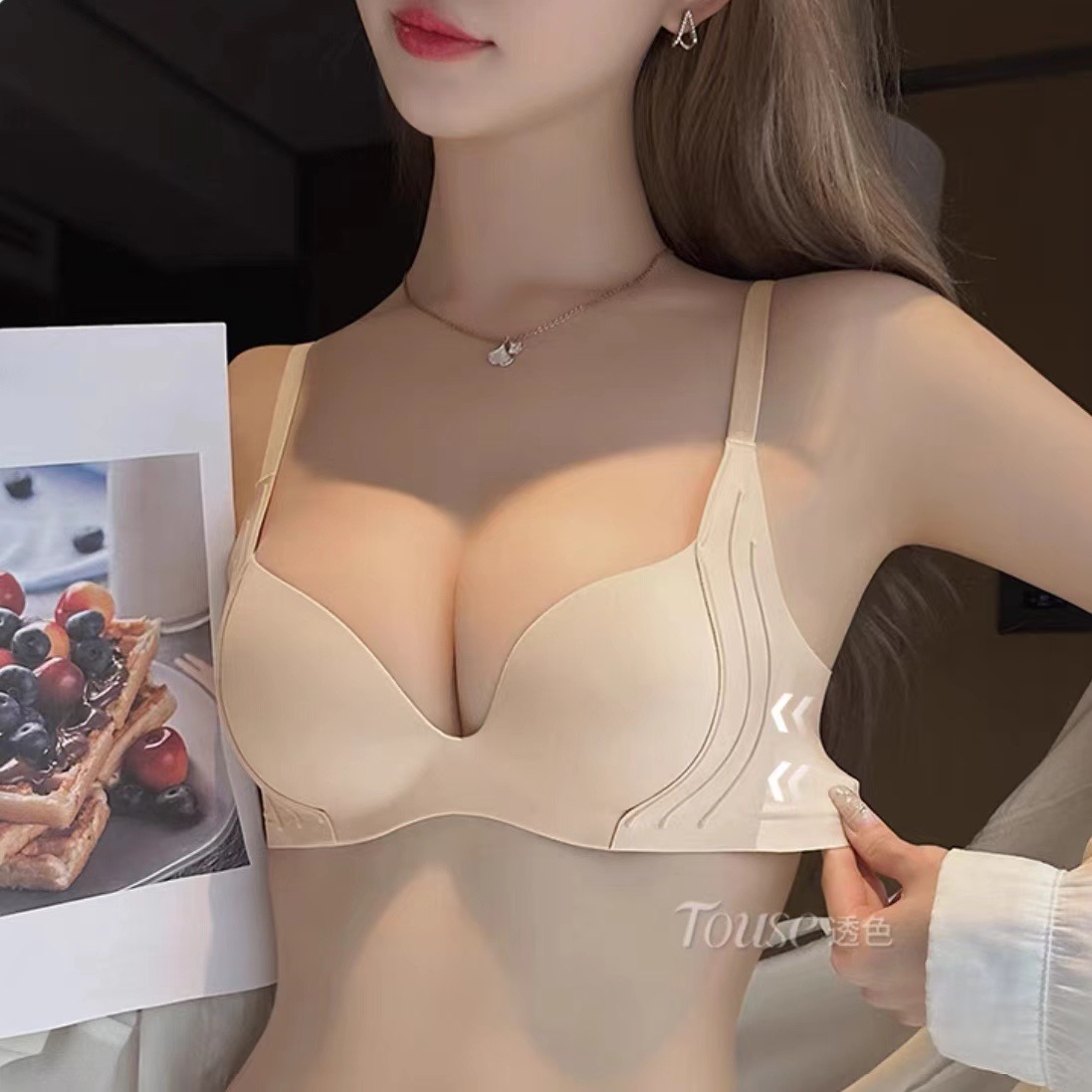 Wireless Push Up Bra for Small - Bralette Triangle Set avaliação e preço