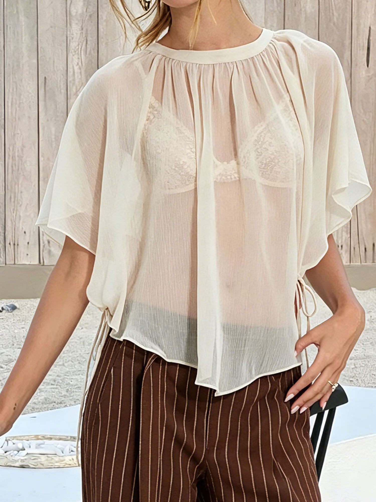 Women s Sheer Lace Kimono Card - Kimono Sheer Floral avaliação e preço