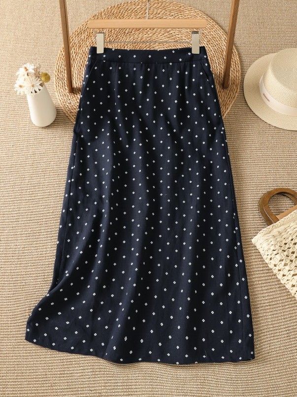 High Waist Floral Half Skirt T - Midi Skirt Floral avaliação e preço