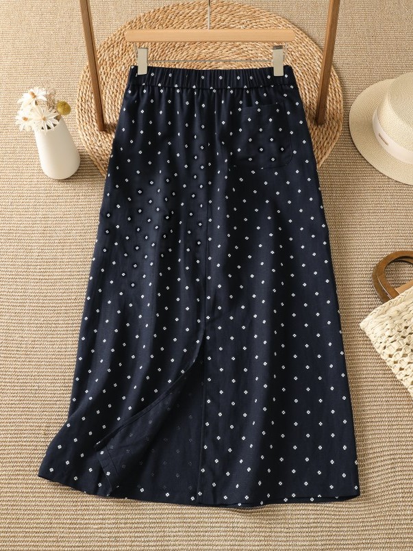 High Waist Floral Half Skirt T - Midi Skirt Floral avaliação e preço
