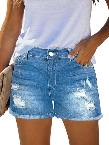 Casual Vintage Denim Shorts Hi - Shorts Denim Frayed avaliação e preço