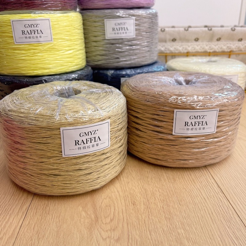 250g/pcs Thin Flat Raffia Yarn - Crochet Bag Raffia avaliação e preço