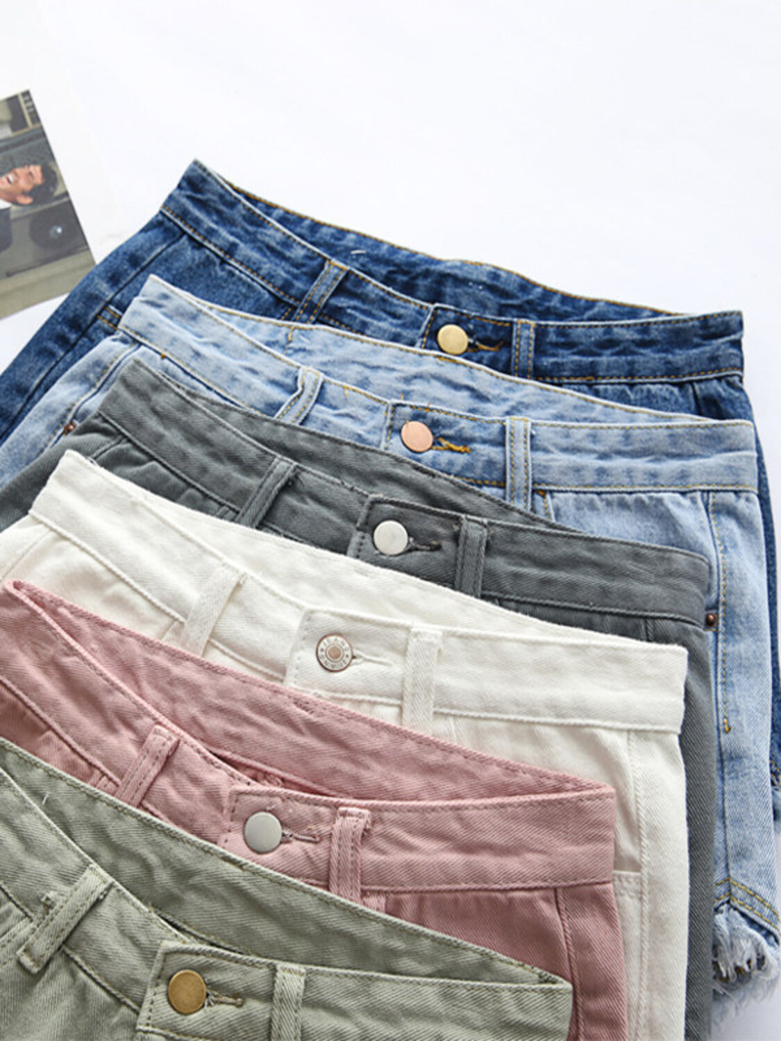 Women's High Waist Denim Short - Shorts Denim Frayed avaliação e preço