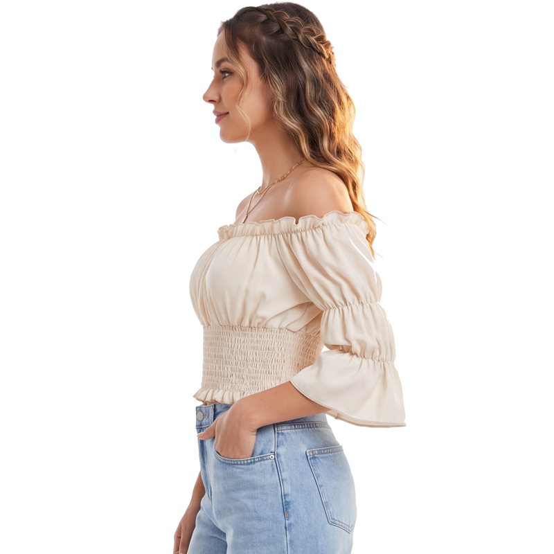 Renaissance Blouse Women Top w - Blouse Off Shoulder avaliação e preço