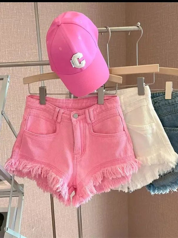 Outlet Korean Style Casual Hon - Shorts Denim Frayed avaliação e preço