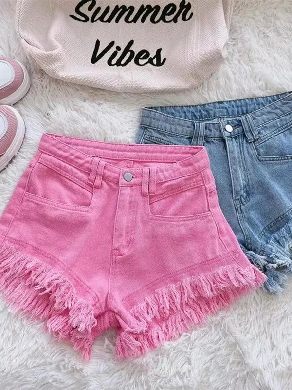 Outlet Korean Style Casual Hon - Shorts Denim Frayed avaliação e preço
