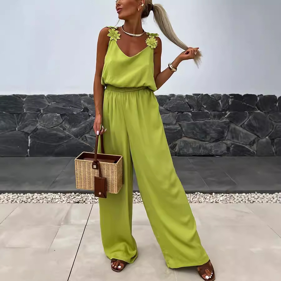 Casual Jumpsuit Strappy Sleeve - Jumpsuit Linen Relaxed avaliação e preço