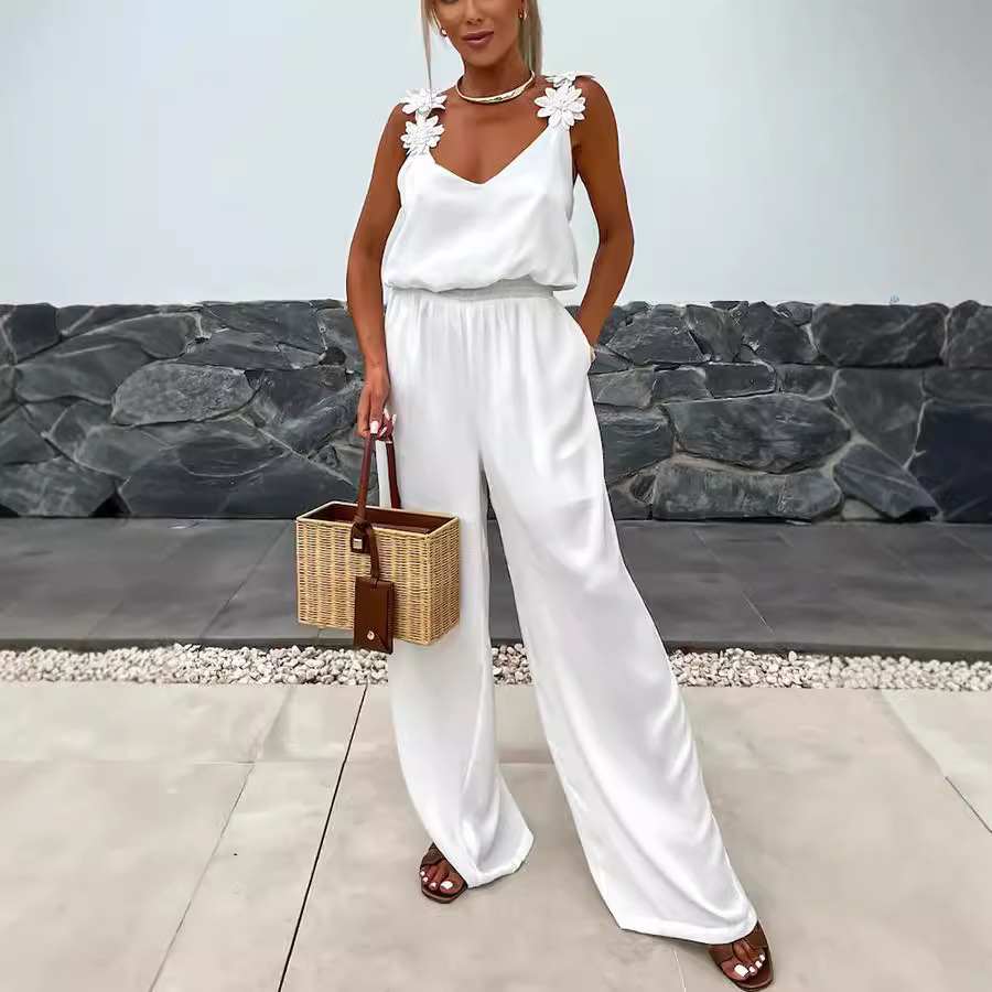 Casual Jumpsuit Strappy Sleeve - Jumpsuit Linen Relaxed avaliação e preço