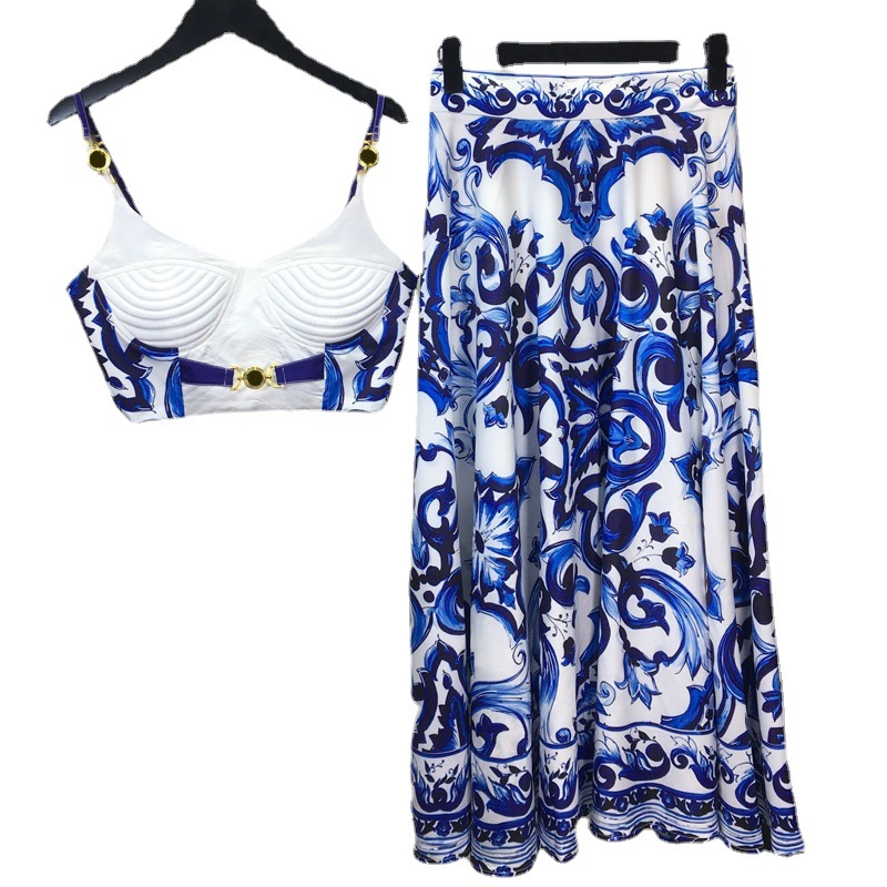 Summer Bohemain Blue And White - Romper Floral Print avaliação e preço