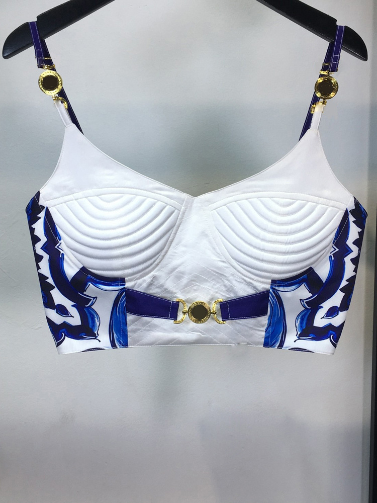 Summer Bohemain Blue And White - Romper Floral Print avaliação e preço