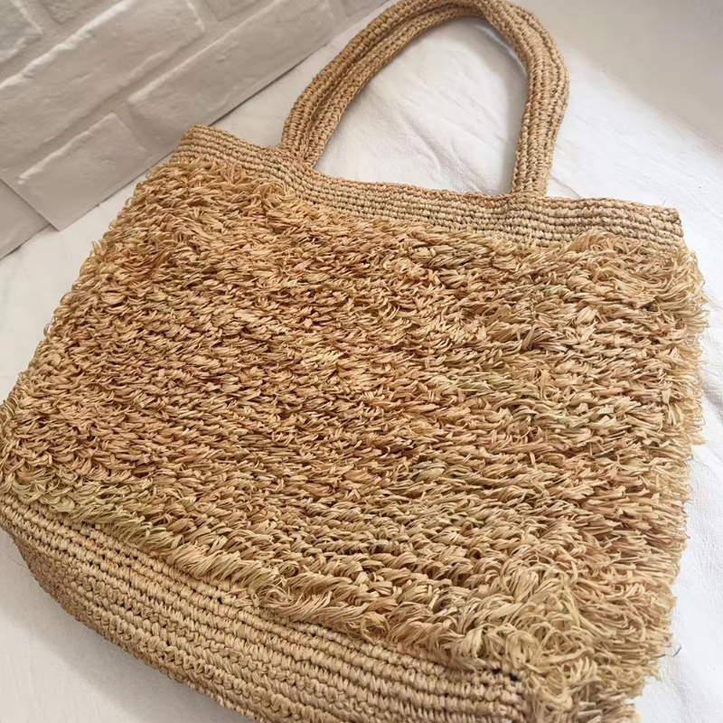 Raffia Hand-crocheted Shoulder - Crochet Bag Raffia avaliação e preço