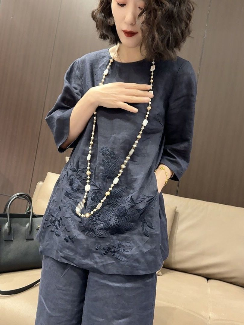 High-End Lightweight Cotton Li - Linen Pant Wide avaliação e preço