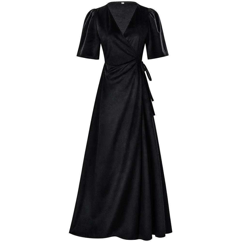 Ladies Long V-Neck Wrap Slim P - Linen Dress Wrap avaliação e preço