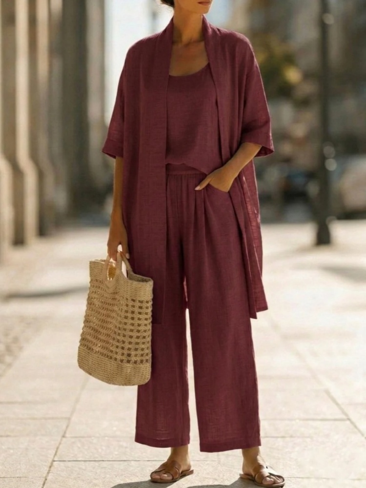 Casual Solid Cotton Linen Loos - Linen Pant Wide avaliação e preço