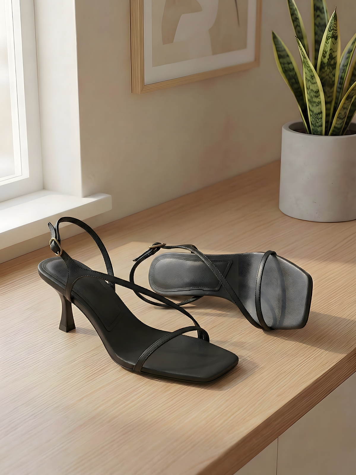 Elegant Genuine Leather Strapp - Sandal Strappy Heeled avaliação e preço