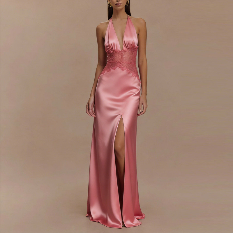 Sexy Backless Halter Maxi Dres - Maxi Dress Halter avaliação e preço