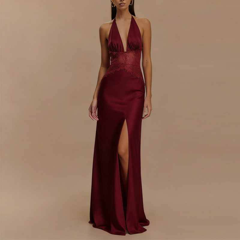 Sexy Backless Halter Maxi Dres - Maxi Dress Halter avaliação e preço