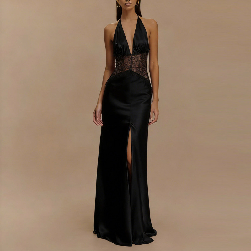 Sexy Backless Halter Maxi Dres - Maxi Dress Halter avaliação e preço