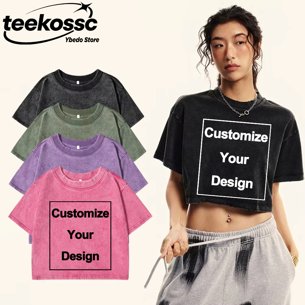 Y2k Custom Solid Washed T-Shir - Crop Top Crochet avaliação e preço