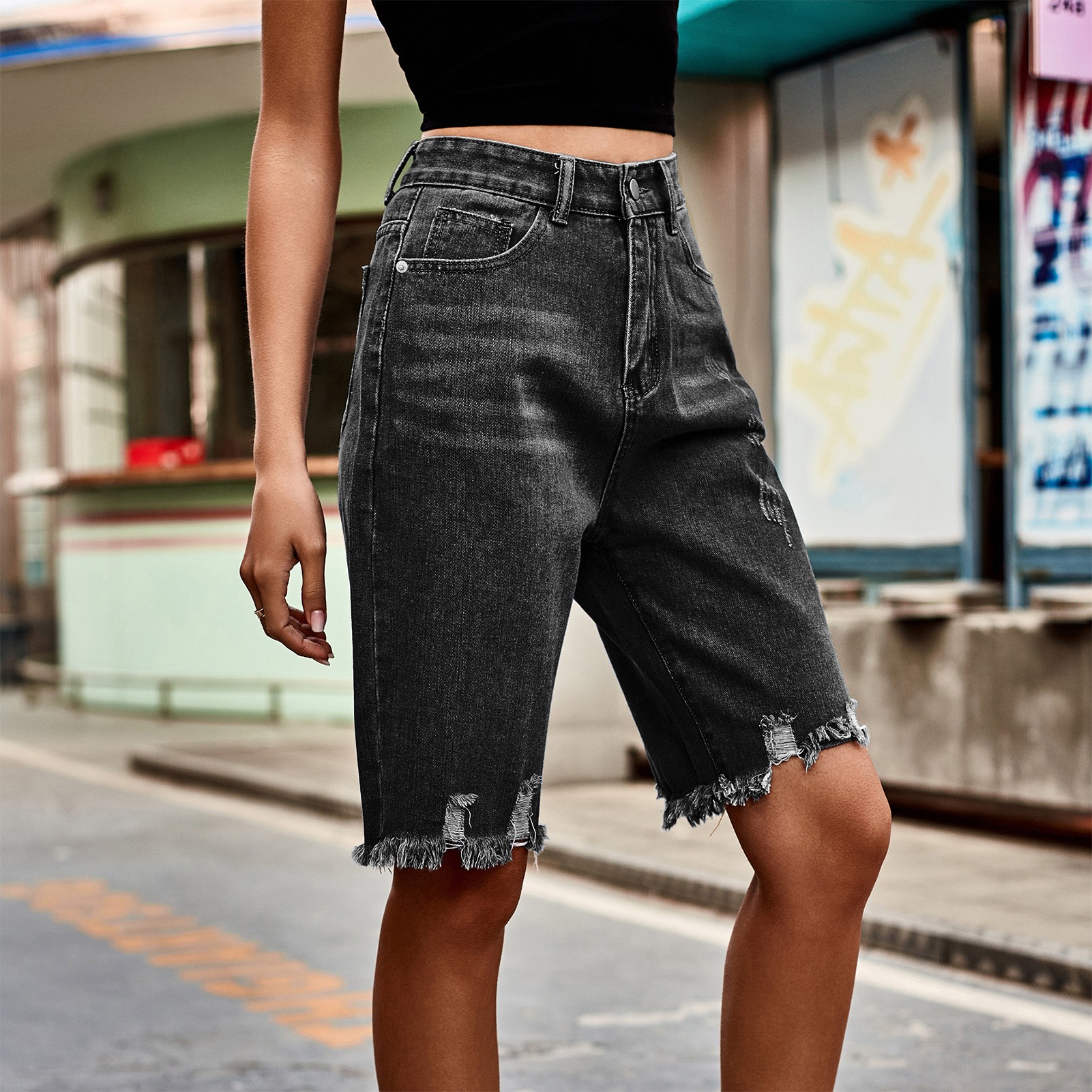 Summer Women's Clothing Distre - Shorts Denim Frayed avaliação e preço