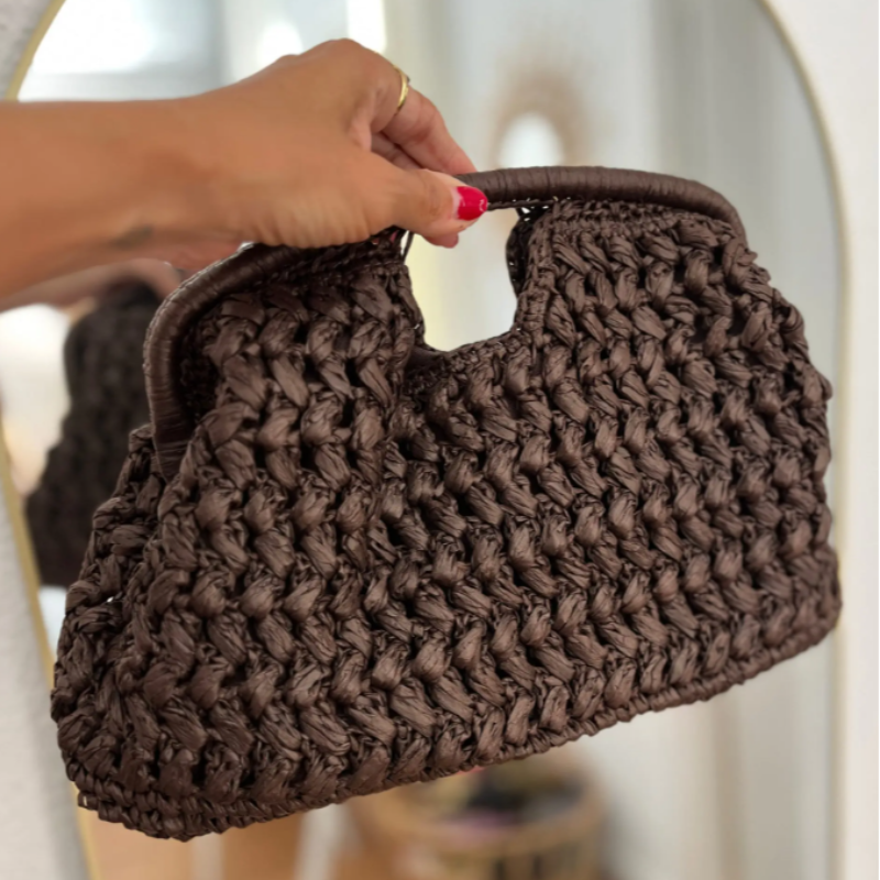 Popular Russian Woven Clutch H - Crochet Bag Raffia avaliação e preço
