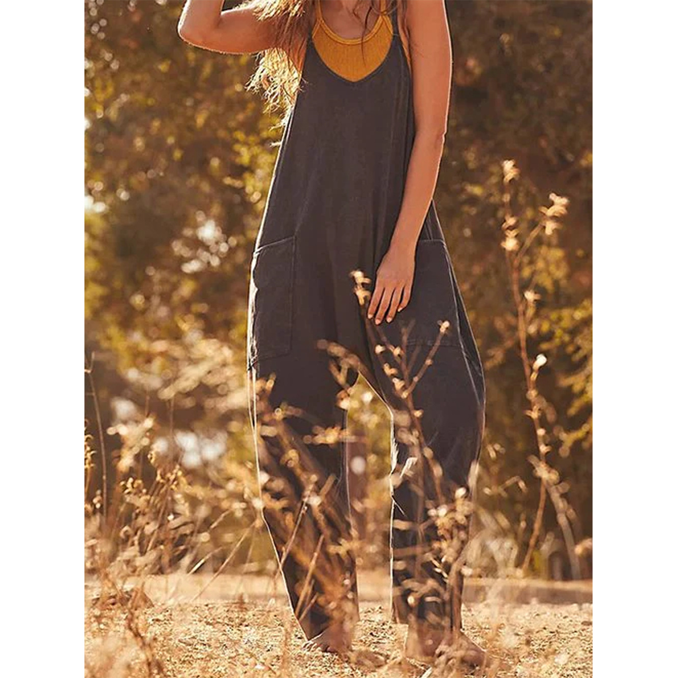 Loose Summer Jumpsuit Casual   - Jumpsuit Linen Relaxed avaliação e preço
