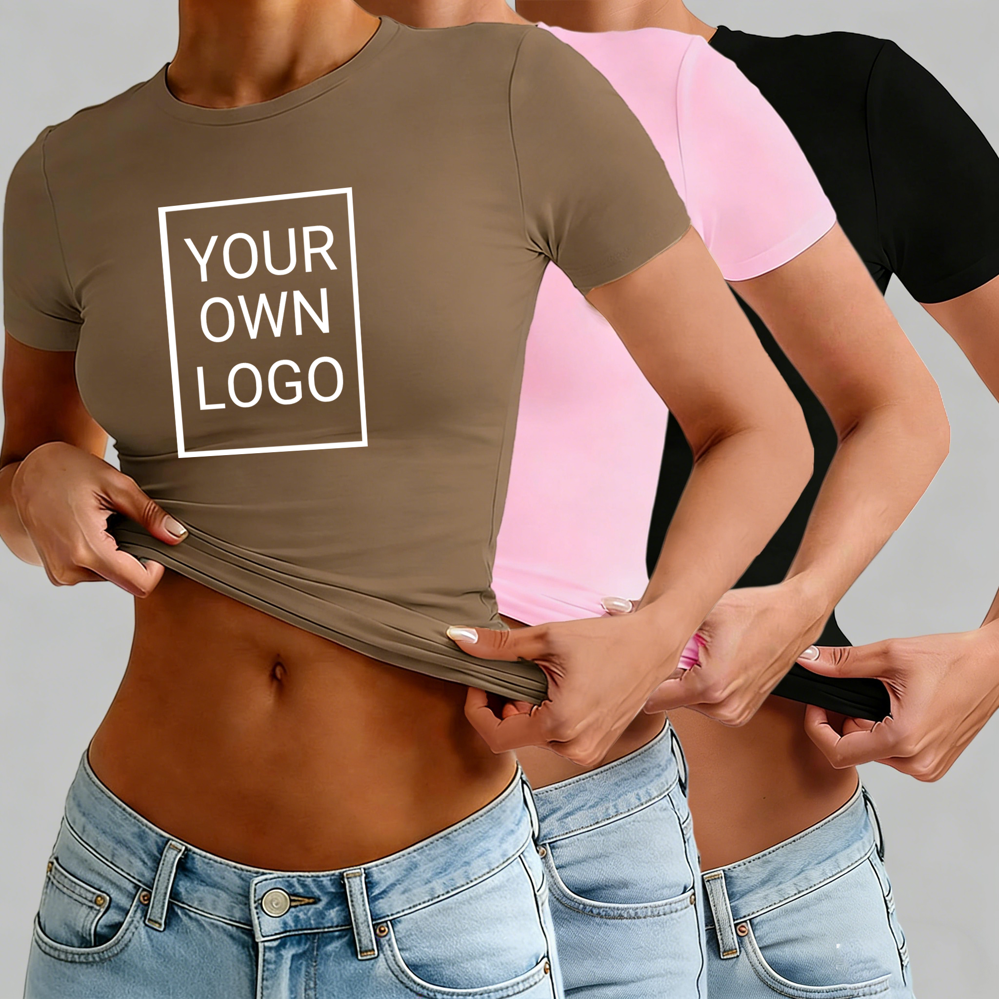 Customized Logo Pattern Womens - Crop Top Crochet avaliação e preço