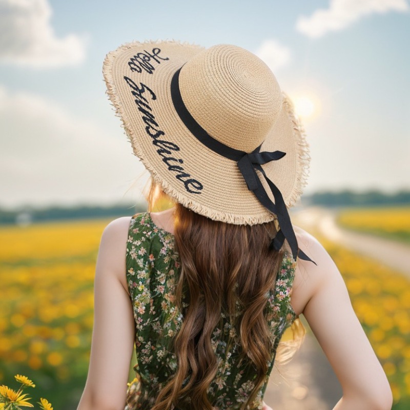1pc Summer Floppy Beach Hats f - Hat Floppy Wide avaliação e preço