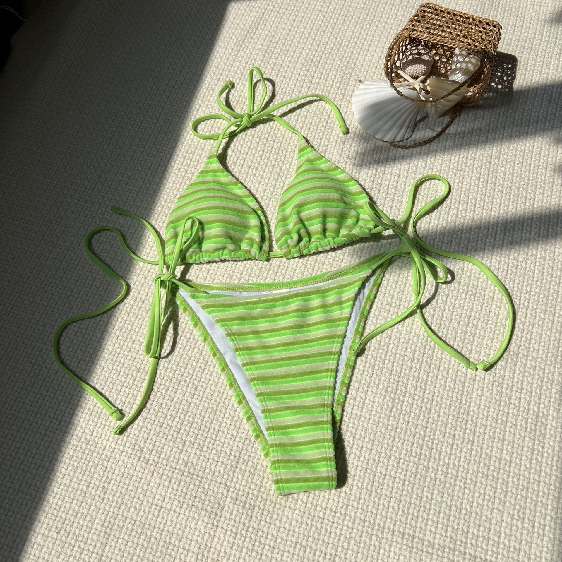 Hot Lingerie Bikini Triangle T - Swimsuit Bikini Ruched avaliação e preço