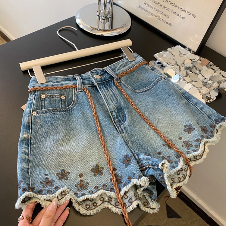 Breathable Vintage Denim Short - Shorts Denim Frayed avaliação e preço
