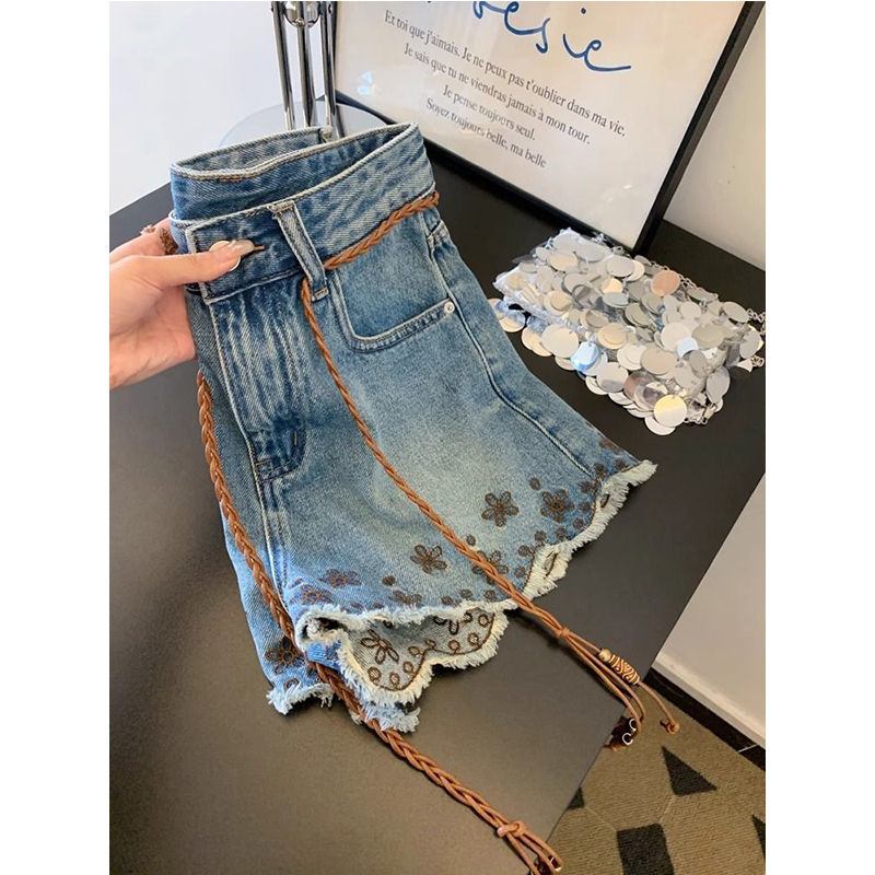 Breathable Vintage Denim Short - Shorts Denim Frayed avaliação e preço