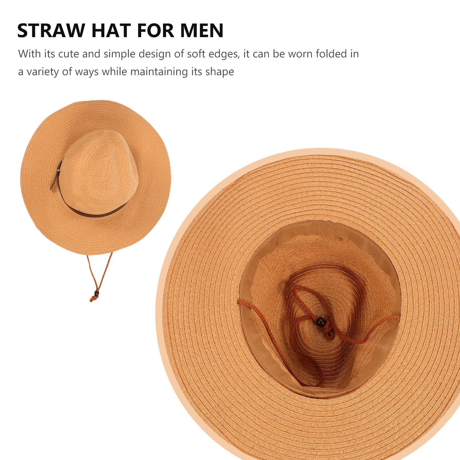 Men Wide Brim Straw Sun Hat Kh - Hat Floppy Wide avaliação e preço
