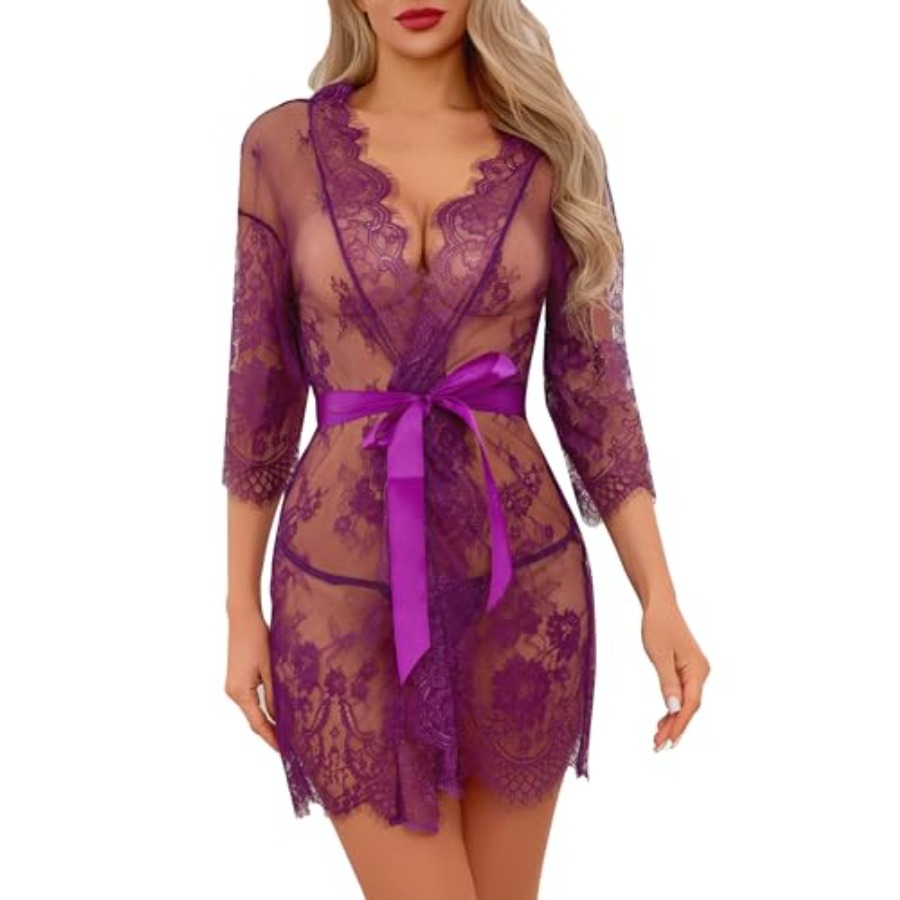 Narcisse Women's Floral Lace K - Kimono Sheer Floral avaliação e preço