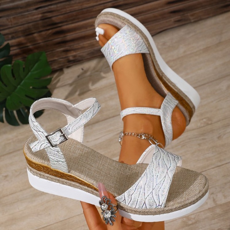 Wedge Sandals for Women White  - Wedge Espadrille Women avaliação e preço
